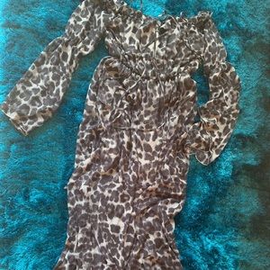 Bardot sleeve maxi dress